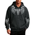 thumbnail image 1 of VeFlora Y2K Graphic Zip Up Hoodie for Men, Long Sleeve Drawstring Oversized Sweatshirt for Daily Wear Party(Grey/M), 1 of 4