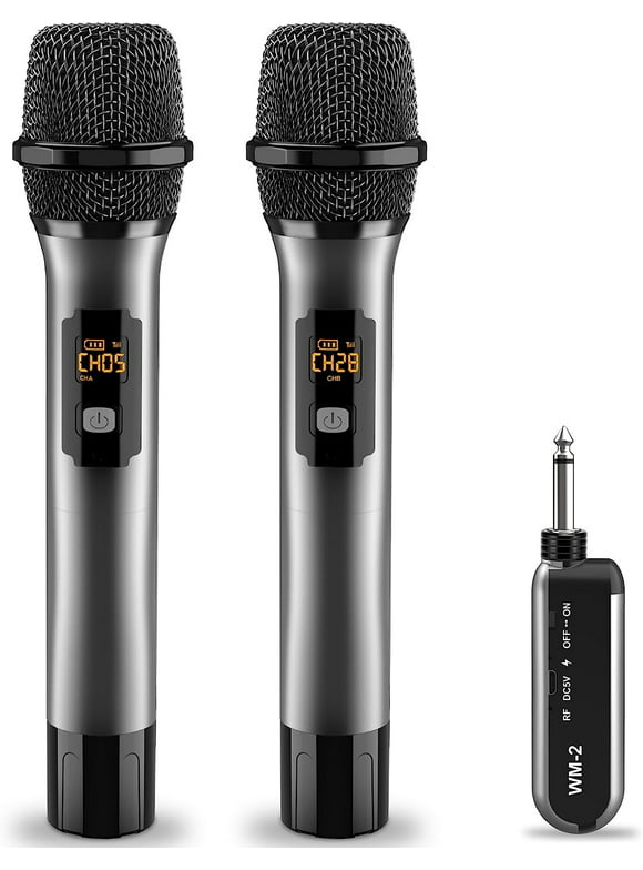 VeGue WM-2 Wireless Microphone with Rechargeable Receiver for Sing, Wedding, Church, Meeting