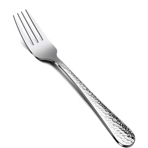 VeSteel 12-Piece Stainless Steel Hammered Dinner Forks Set - 7.9 inches
