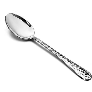 VeSteel 12-Piece Stainless Steel Hammered Dinner Spoons Set - 7.9 inches