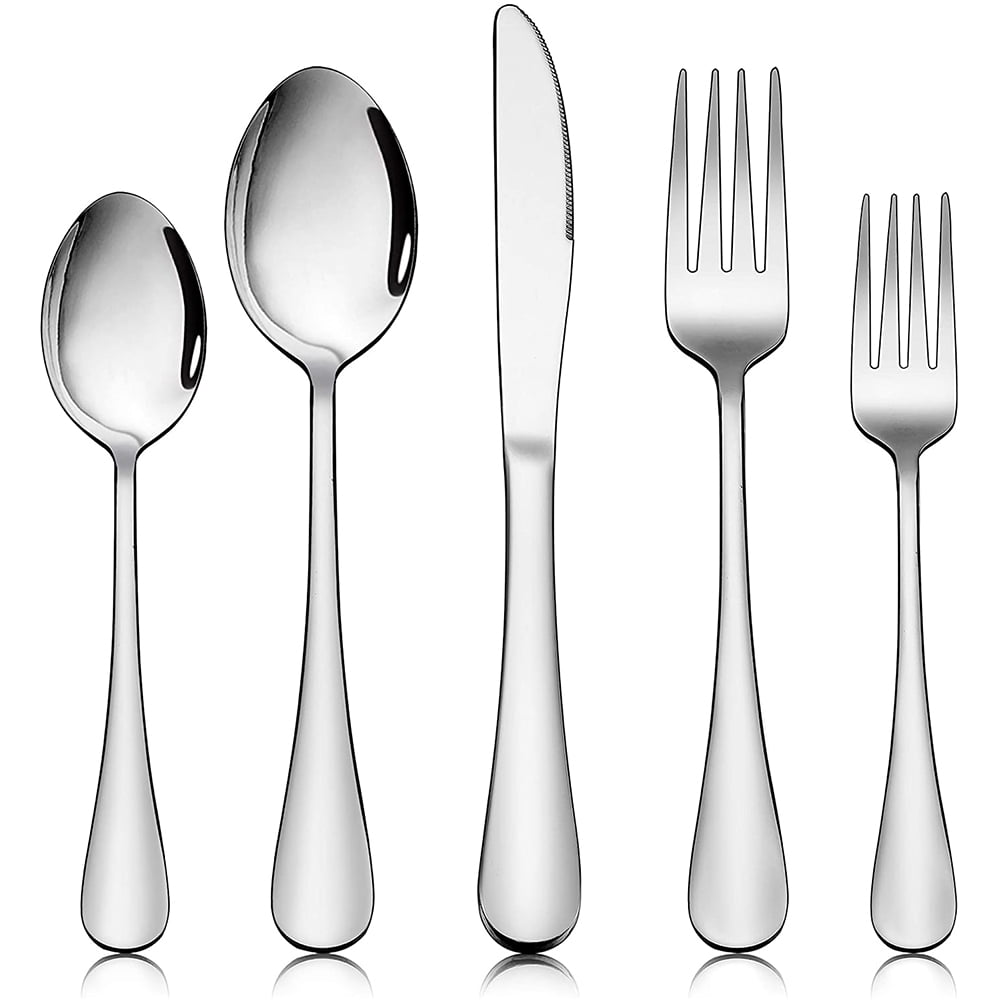 Matte Black Silverware Set for 8, Compralo 40 Pieces Black Flatware Set,  Stainless Steel Tableware Cutlery Set Include Fork Spoon Knife, Kitchen