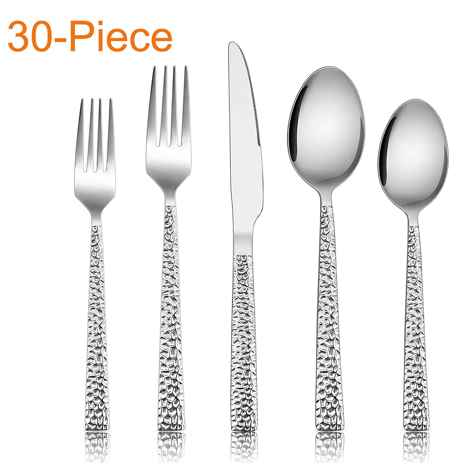 Heavy Duty Silverware Set for 8, E-far 40-Piece Stainless Steel Flatware  Cutlery Set, Heavy Weight Metal Eating Utensils Sets for Home Restaurant