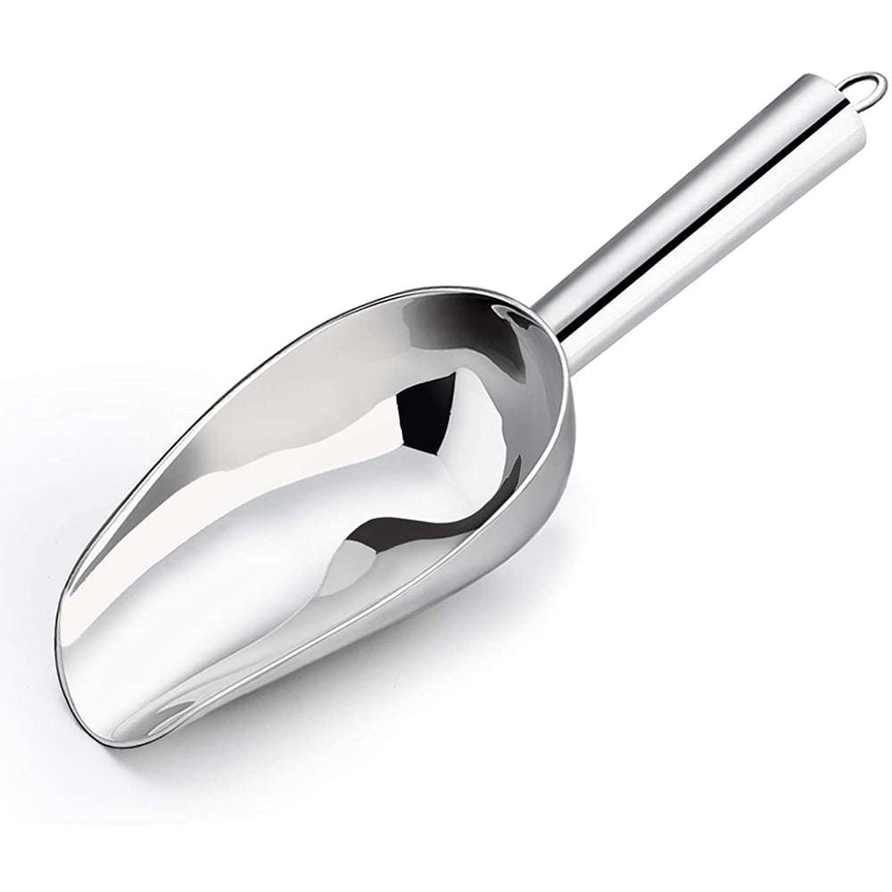 VeSteel 8 Ounce Stainless Steel Ice Scoop Metal Utility Food Scoop for Ice  Cube Candy Flour Sugar