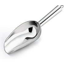 VeSteel 8 Ounce Stainless Steel Ice Scoop Metal Utility Food Scoop for Ice Cube Candy Flour Sugar