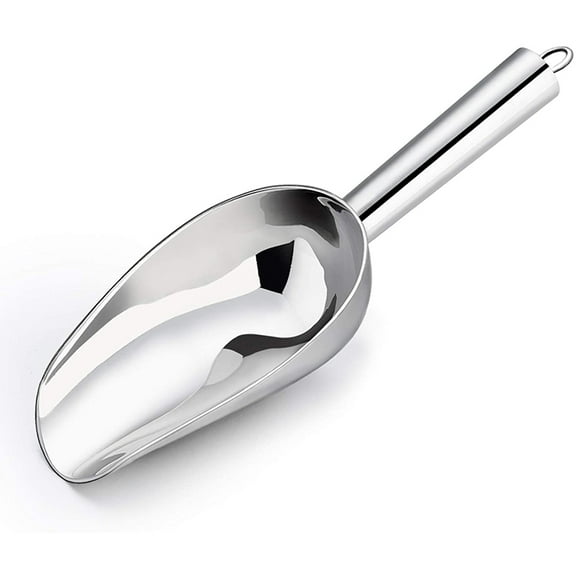 VeSteel 8 Ounce Stainless Steel Ice Scoop Metal Utility Food Scoop for Ice Cube Candy Flour Sugar
