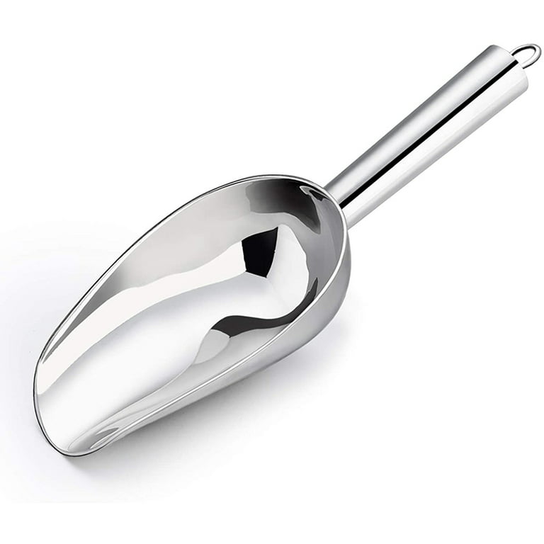 Reanea Silver Stainless Steel Ice Scoop 6oz, Metal Ice Scooper for Ice Maker, Food Scoop, Size: 2.75 x 1.57 x 8.46