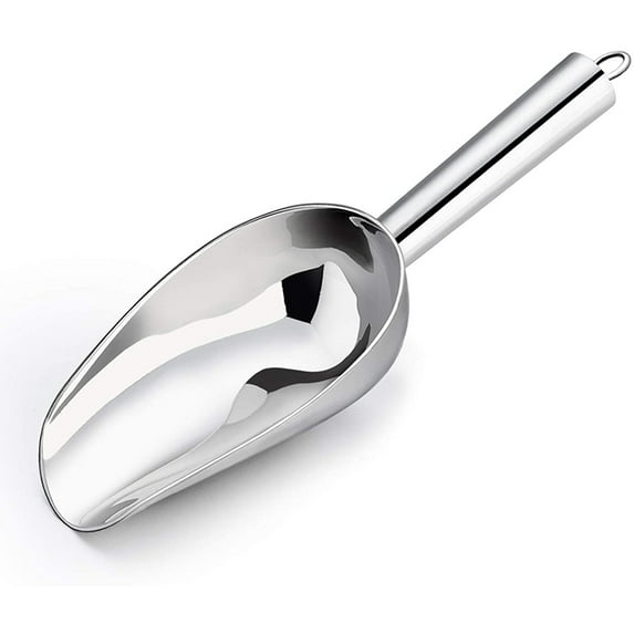 VeSteel 8 Ounce Stainless Steel Ice Scoop Metal Utility Food Scoop for Ice Cube Candy Flour Sugar