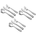 thumbnail interactive-video image 1 of VeSteel 9-Piece Kids Hammered Silverware Set, Stainless Steel Preschooler Eating Flatware Utensils - Silver, 1 of 8