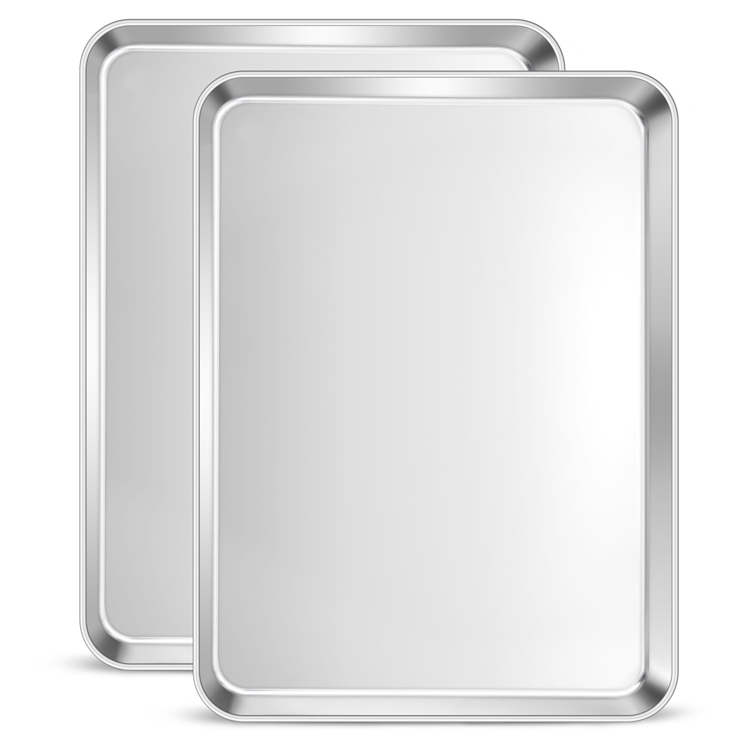 VeSteel Baking Cookie Sheet Set of 2, 17.7 x 13 x 1 inches Stainless Steel Rectangle Baking Pan Oven Tray, Dishwasher Safe - Walmart.com