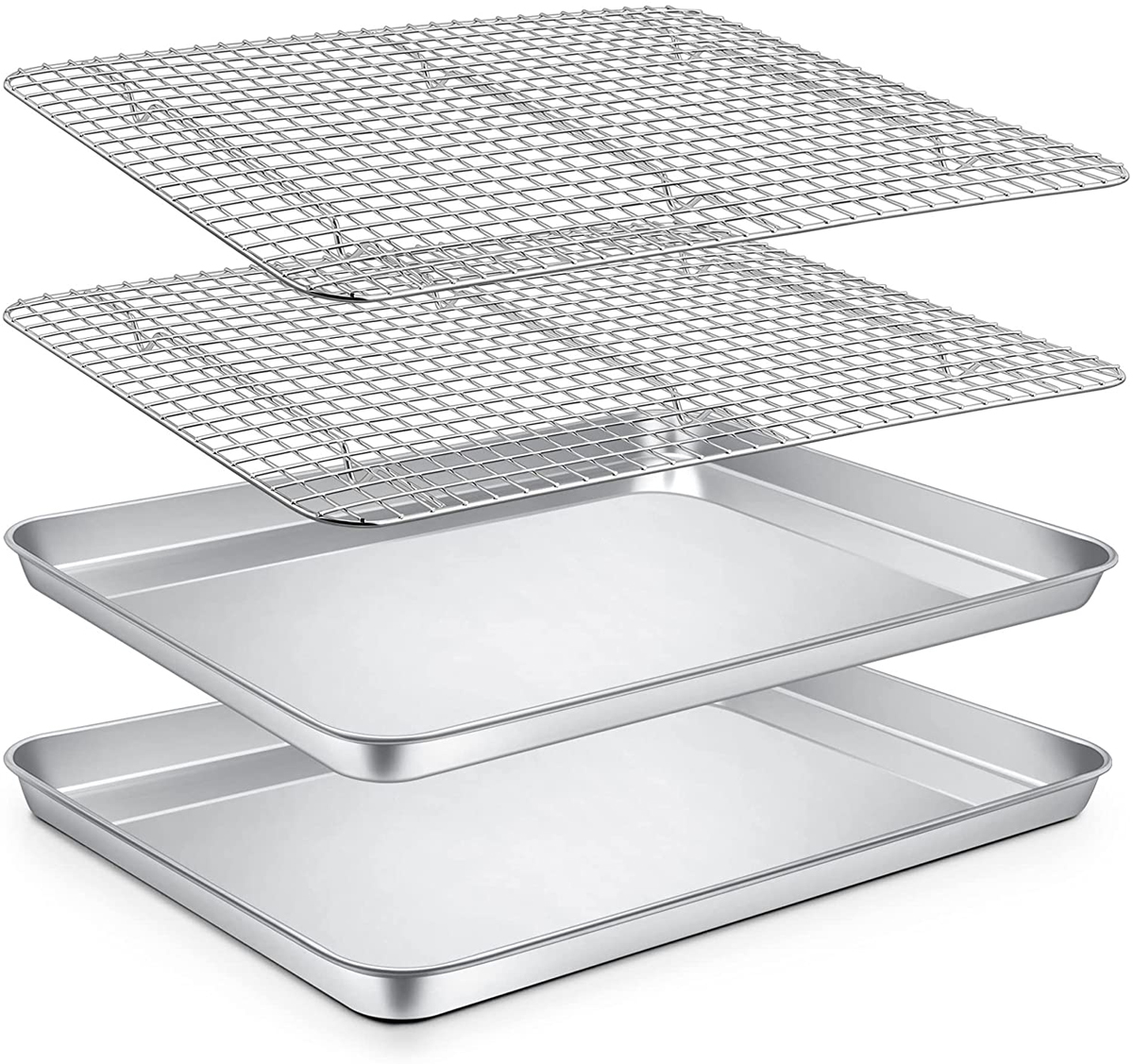Small Oven Tray,Bexikou Stainless Steel Baking Trays Sheets Pan,Deep ...