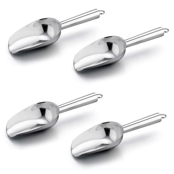 Mini Scoop, VeSteel 3 Ounce Stainless Steel Kitchen Utility Scoops, Ideal for Candy/Ice Cube/Flour/Sugar/Coffee Bean/Protein Powder, Food Grade & Anti Rust, Easy Clean & Dishwasher Safe (4 Pack)