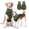 thumbnail image 1 of VeToyBs Dog Anxiety Vest with Head Cover& Reflective Strips,Breathable Calming Jacket for Dogs – Thunderstorms Fireworks Travel Separation (Military Green, 3XL), 1 of 9
