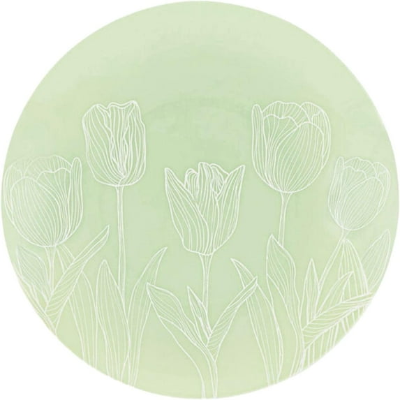 VeZee 120 Piece Mint Green Tulip Round 7.5 inches Salad/Dessert Plastic Plates for Elegant Parties, Weddings & All Occasions