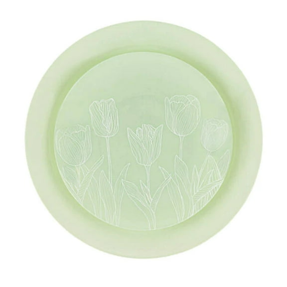 VeZee 128 Servings 256 Piece Combo Mint Green Tulip Round Plastic Dinnerware Set for Elegant Parties, Weddings