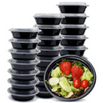 thumbnail image 1 of VeZee 16 oz. Black Round Plastic Meal Prep Containers with Clear Dome Lids| Bento Box, BPA Free, Stackable, Microwave/Dishwasher/Freezer Safe|10CT, 1 of 5