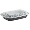 thumbnail image 1 of VeZee 28 oz. Black Rectangular Plastic Meal Prep Containers with Clear Dome Lids| Bento Box, BPA Free, Stackable, Microwave/Dishwasher/Freezer Safe|50CT, 1 of 6