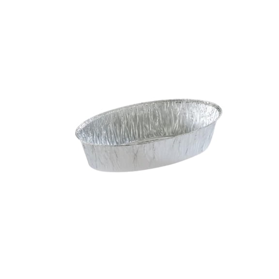 VeZee 3Lb. Aluminum Disposable Oval Loaf Pan - Heavy-Duty Eco-Friendly Cookware - Easy Cleaning - 24Ct