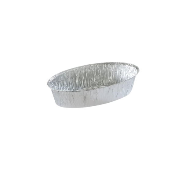 VeZee 3Lb. Aluminum Disposable Oval Loaf Pan - Heavy-Duty Eco-Friendly Cookware - Easy Cleaning - 24Ct