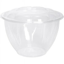 VeZee 48 Oz Disposable BPA Free Rose Bowl / Salad Containers with Lids in Clear Plastic Disposable for a Fresh Airtight Seal, Portable Serving Bowl Set for Meal Prep & Preserve Freshness:(Qty=25)