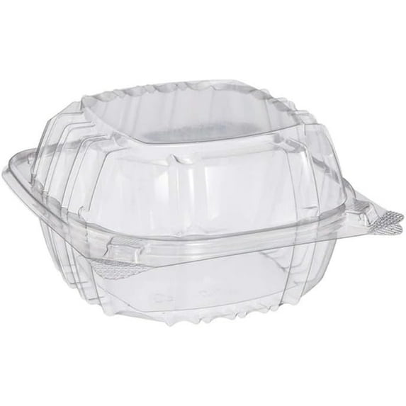 VeZee 5" Clamshell Clear Plastic Hinged Lid Containers (QTY 50)