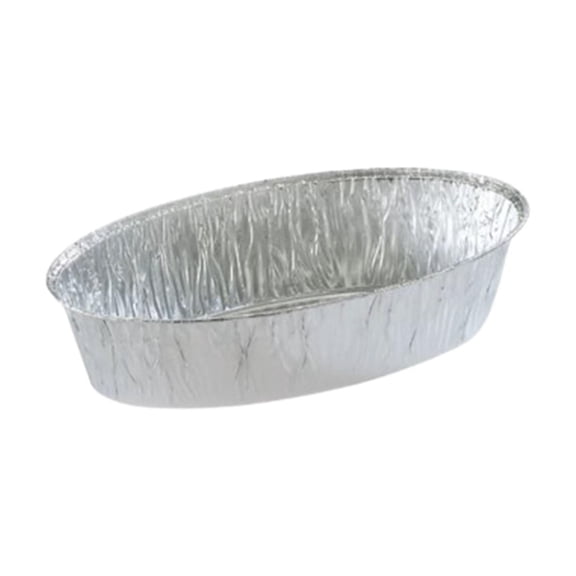 VeZee 5Lb. Aluminum Disposable Oval Loaf Pan - Heavy-Duty Eco-Friendly Cookware - Easy Cleaning - 36Ct