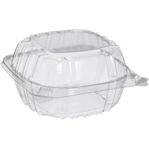VeZee 6 " Clamshell Clear Plastic Hinged Lid Containers (QTY 50)