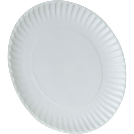 VeZee 9" Disposable white Paper Plates for home, Parties & All occasion, Can use in Microwave : Can hold hot & Gold food: Qty 2400