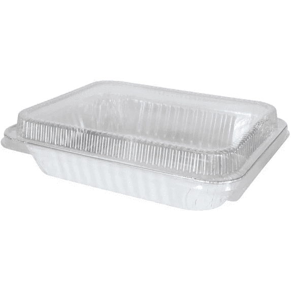 VeZee 9x13 Half Size Aluminum Disposable Pans with Dome Lids - Serve Various Delicacies for Events - Eco-Friendly - Set of 1000