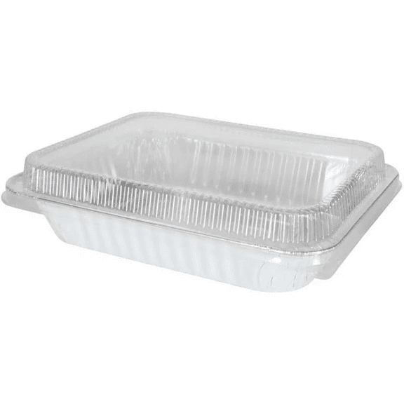 VeZee 9x13 Half Size Aluminum Disposable Pans with Dome Lids - Serve Various Delicacies for Events - Eco-Friendly - Set of 150