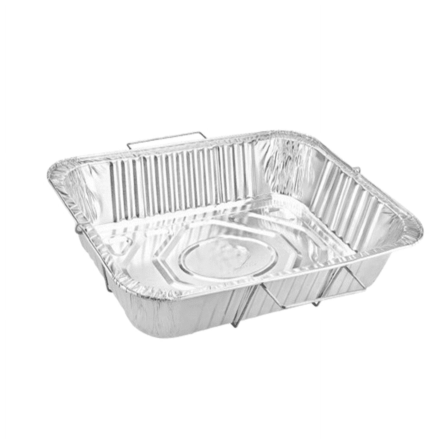VeZee 9x13 Inch Half Size Disposable Aluminum Pans with Handle Rack BPA