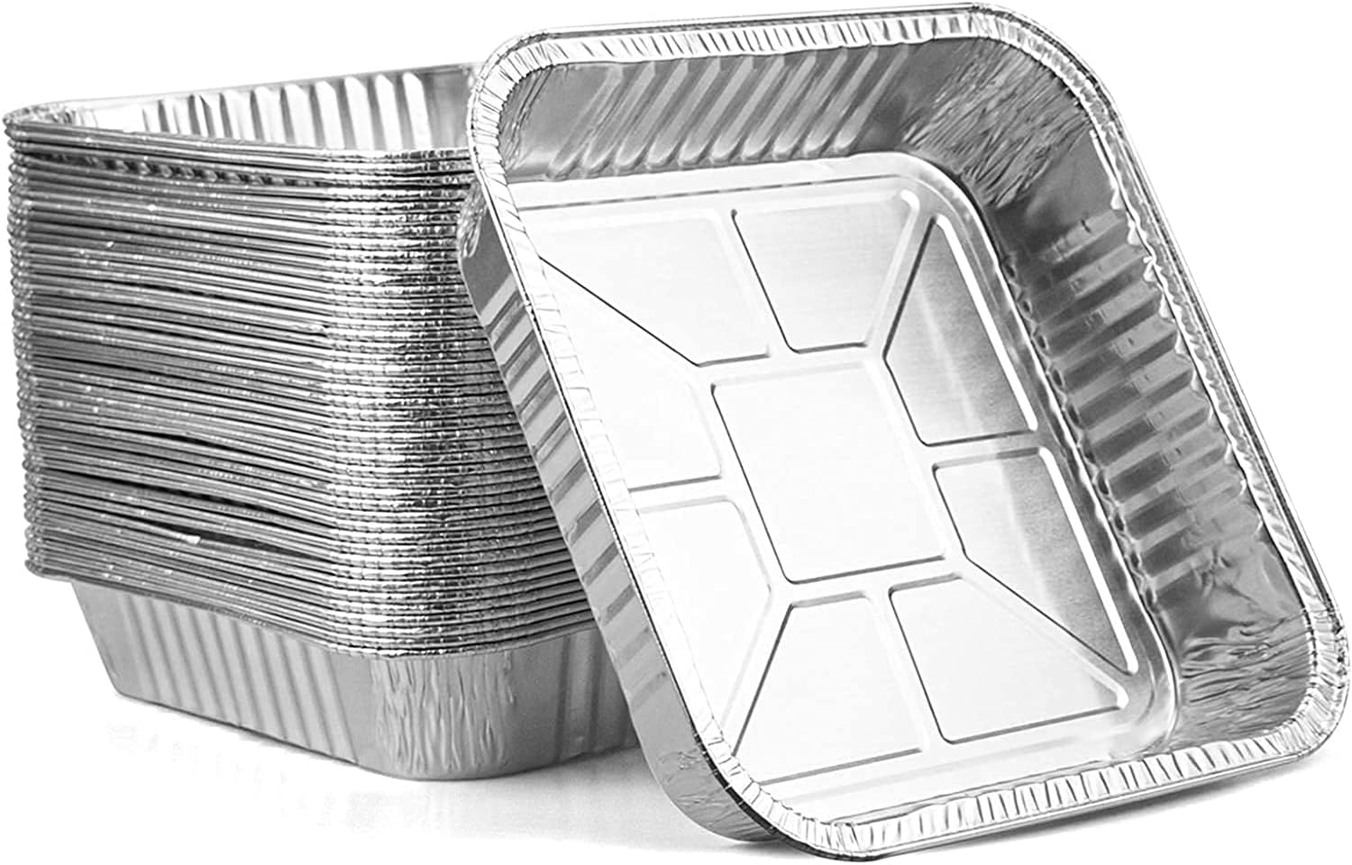 VeZee Disposable Aluminum 8" Square Cake Baking Pan For Cooking