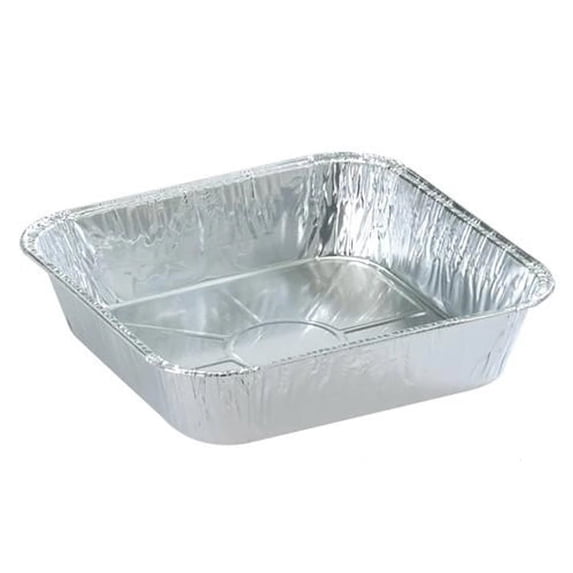 VeZee Disposable Aluminum 8" Square Cake Baking Pan - For Cooking, Heating, Storing, Meal Prep, Toaster Oven Roasting Pan: 20Ct