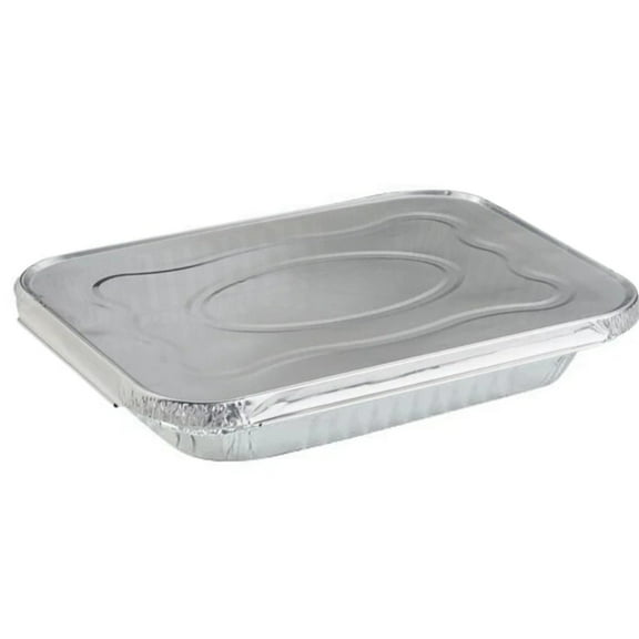 VeZee Disposable Aluminum Half Size Shallow Pans with Aluminum Lids Pack of 40
