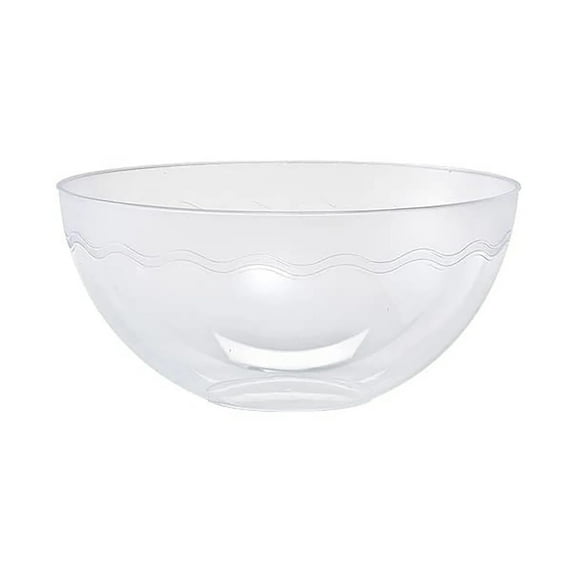 VeZee Disposable Elegant 100Oz Round Clear Plastic Party Snack/Salad Serving Bowls, Also can use to serve Chips, Candies & All : 6 Ct