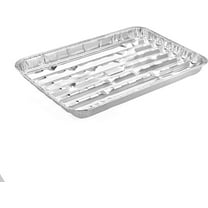 VeZee Disposable Large Broiler Aluminum Pans for Baking & BBQ - Convenient for Easy Cleanup and Delicious Grilling - Perfect for Home and Commercial Use - 10 Counts
