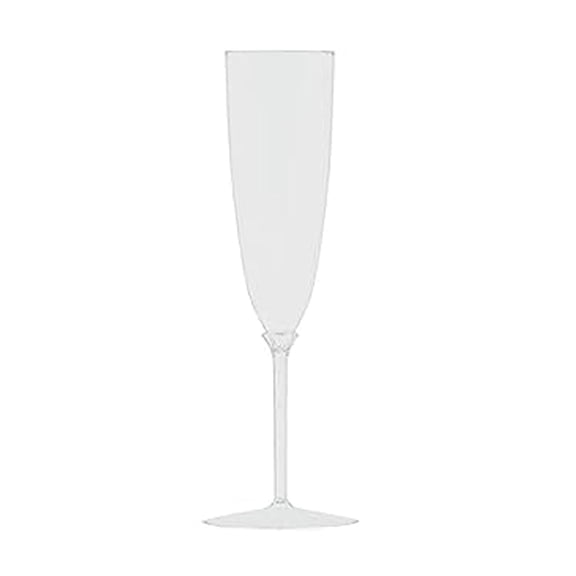 VeZee Disposable Plastic White Champagne Cup 6oz Perfect for Elegant Parties & All Occasions: 48CT