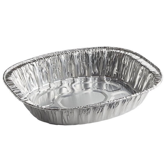 VeZee Extra Large Heavyduty Disposable Durable Turkey Roaster Aluminum Pans, Oval Shape for Chicken, Meat, Brisket, Roasting, Baking, Recyclable ALONG WITH ONE FREE 3PCS BASTING SET: 25 Pans