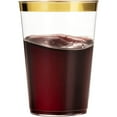 thumbnail image 1 of VeZee Simcha Collection 10oz. disposable Fancy Gold Rim Clear hard Plastic Tumblers/Cups, for Wedding ,Elegant Party & All Occasions.:100CT, 1 of 5
