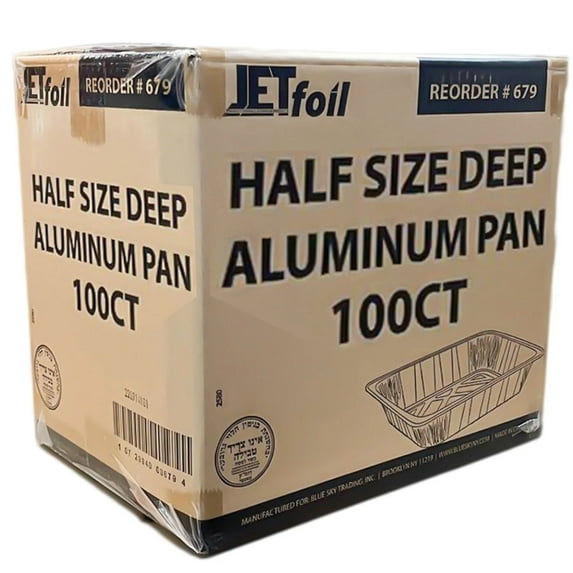 VeZee: Wholesale to The Public: Jetfoil Disposable Half Size 9"X13" Aluminum Foil Pans, Bakeware - Cookware Perfect for Baking Cakes, Bread, Meatloaf, Lasagna:200CT