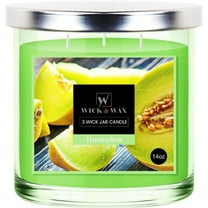 VeZee's 3 Wick 14 oz Honeydew Scented Jar Candles by Wick & Wax, Lift your spirits with the refreshing, pleasant fragrance:1 Jar