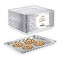 thumbnail image 1 of VeZee's Aluminum 12.75X8.87X1.25 inches Cookie Sheet Baking Pans: Disposable Aluminum Foil Trays Ideal for Brownie, Coffee Cakes, Side Dishes : 25 Sheets, 1 of 7