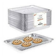 VeZee's Aluminum 12.75X8.87X1.25 inches Cookie Sheet Baking Pans: Disposable Aluminum Foil Trays Ideal for Brownie, Coffee Cakes, Side Dishes : 25 Sheets