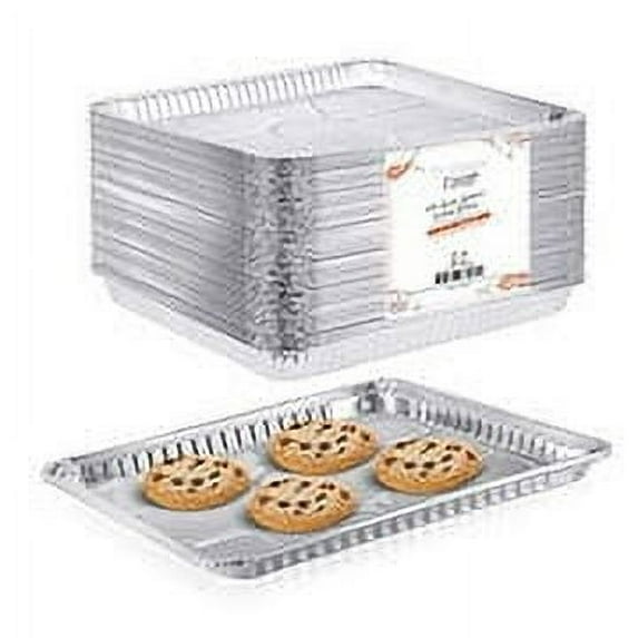 VeZee's Aluminum 12.75X8.87X1.25 inches Cookie Sheet Baking Pans: Disposable Aluminum Foil Trays Ideal for Brownie, Coffee Cakes, Side Dishes : 25 Sheets