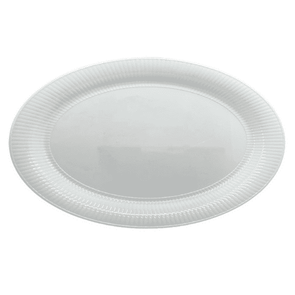 VeZee's Hanna K. Signature 18.5 X 14.25 inches White Oval Serving Trays, Sleek & Disposable Serving Platter, Perfect for Parties, Events, Entertaining, Catering.:3CT