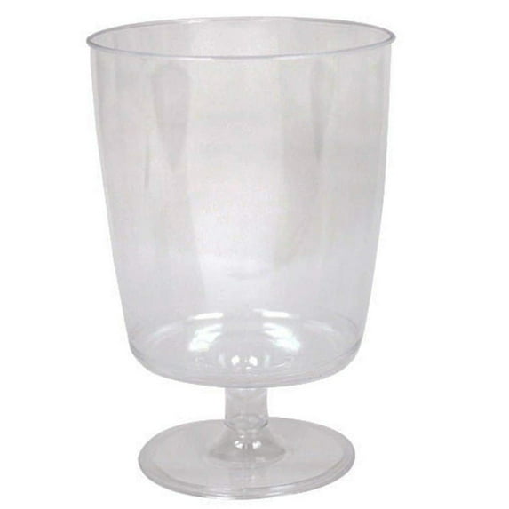 VeZee's Hanna K. Signature 8oz Footed Wine Stemware, Disposable Clear Plastic Wine Glass for Elegant Parties, Weddings & All Occasions:30 Cups
