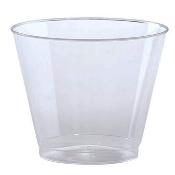VeZee's Hanna K. Signature 9oz Disposable Old Fashioned Clear Plastic Tumblers for Elegant Parties, Weddings & All Occasions: 1200CT