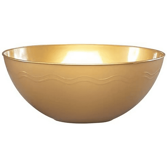 VeZee's Hanna K Signature Collection Gold Wave 100Oz Plastic Bowl to serve food in Elegant Parties.: 12CT