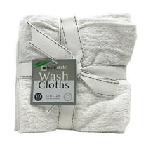VeZee's Home Style 100% Cotton Extra Soft, Highly Absorbent Wash Cloths: White :10 CT