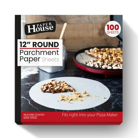 VeZee's Paper House 12" Round Silicon Coated Non Stick Parchment Paper Sheets Fit Right into your Pizza & Cake Maker: 2000 Sheets