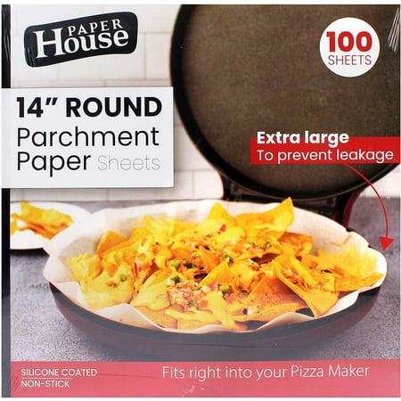 VeZee's Paper House 14" Round Silicon Coated Non Stick Parchment Paper Sheets Fit Right into your Pizza & Cake Maker: 800 Sheets